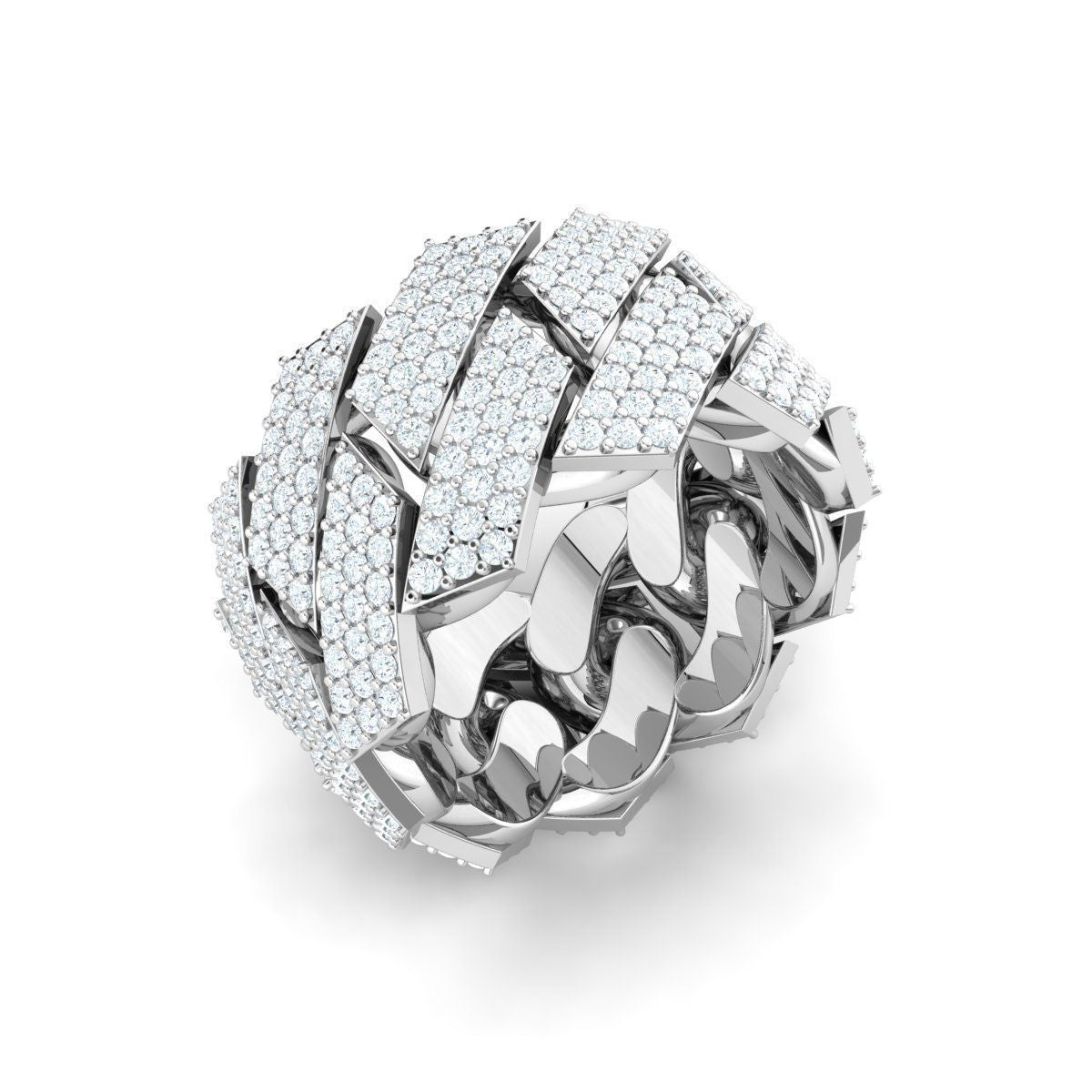 3Ct Diamond Miami Cuban Ring - TheGlaJeweller | Scotland's No. 1 Jewellers