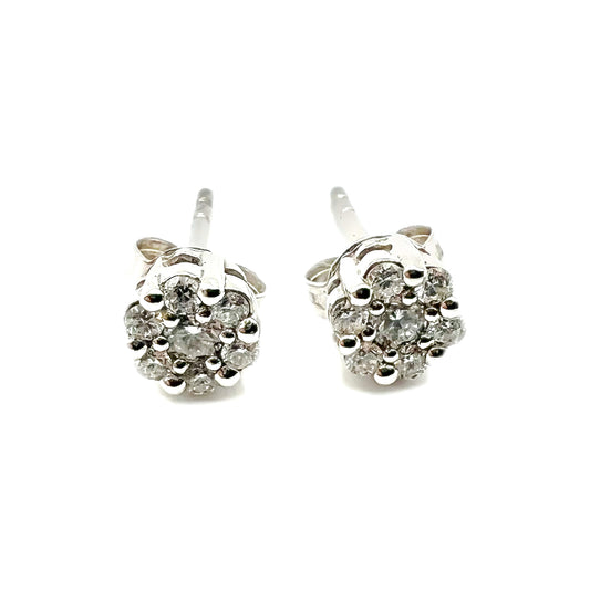 18K White Gold-Plated Sterling Silver 0.48ct Lab Diamond Earrings