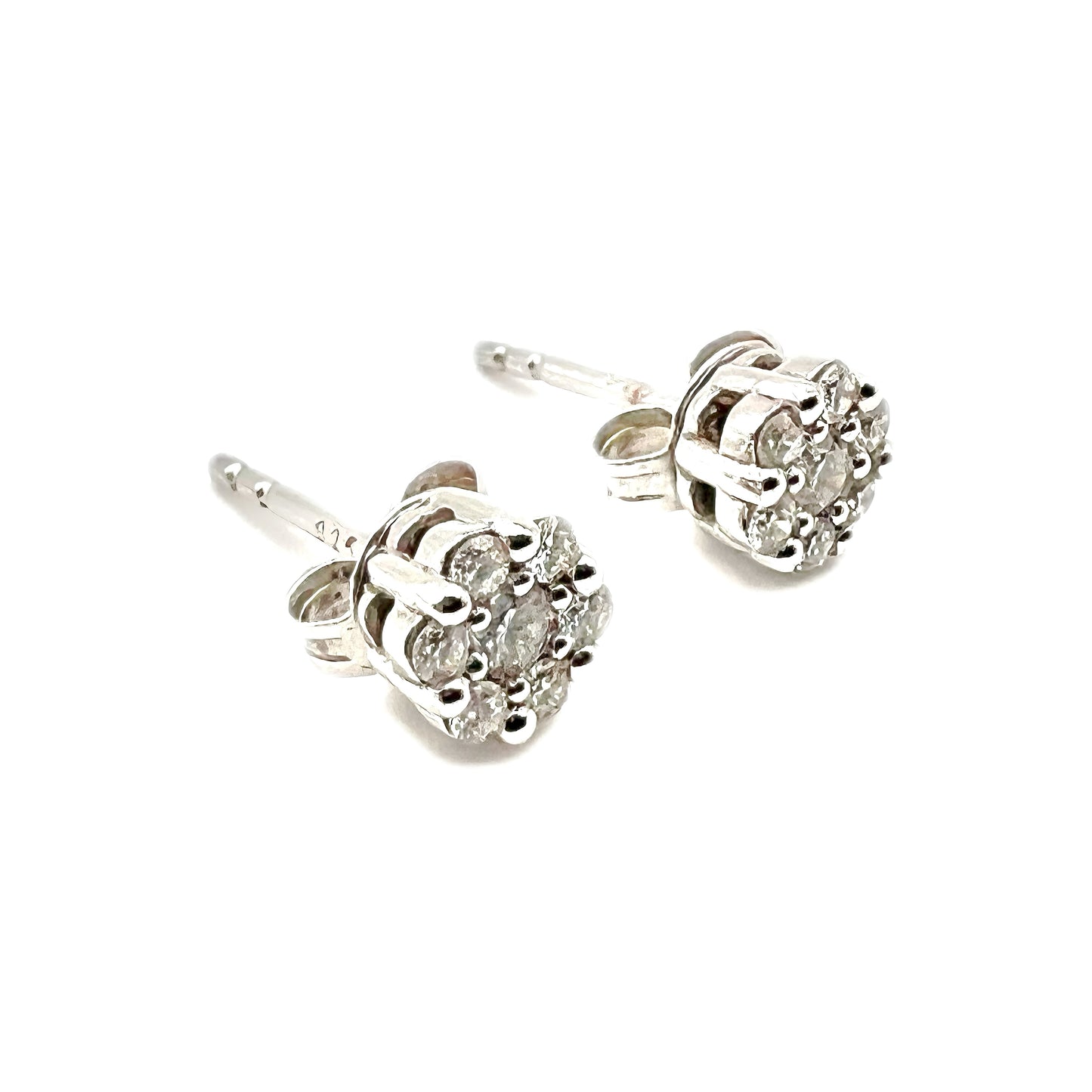 18K White Gold-Plated Sterling Silver 0.48ct Lab Diamond Earrings