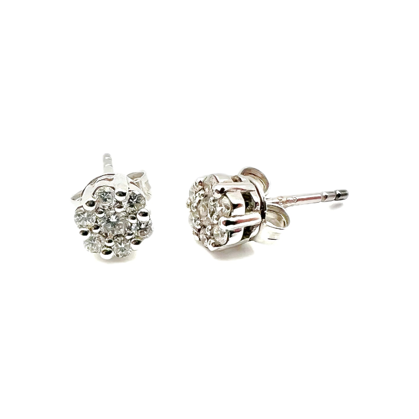 18K White Gold-Plated Sterling Silver 0.48ct Lab Diamond Earrings