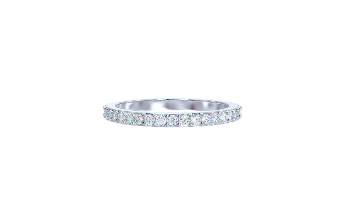 18K White Gold-Plated Sterling Silver 0.56ct Lab Diamond Eternity Ring